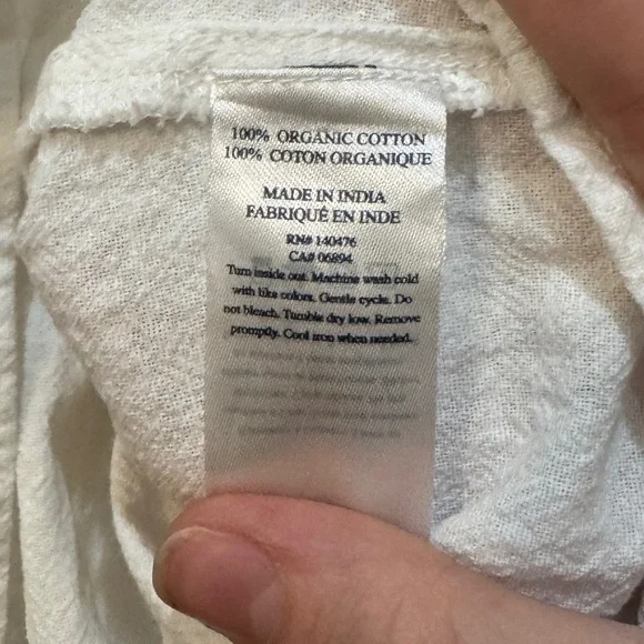 Faherty Womens Laura Embroidered Peasant Top Puffy Small Blouse White Organic - Picture 5 of 6